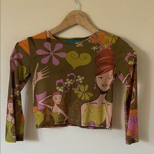 Colorful Graphic Long Sleeve Top